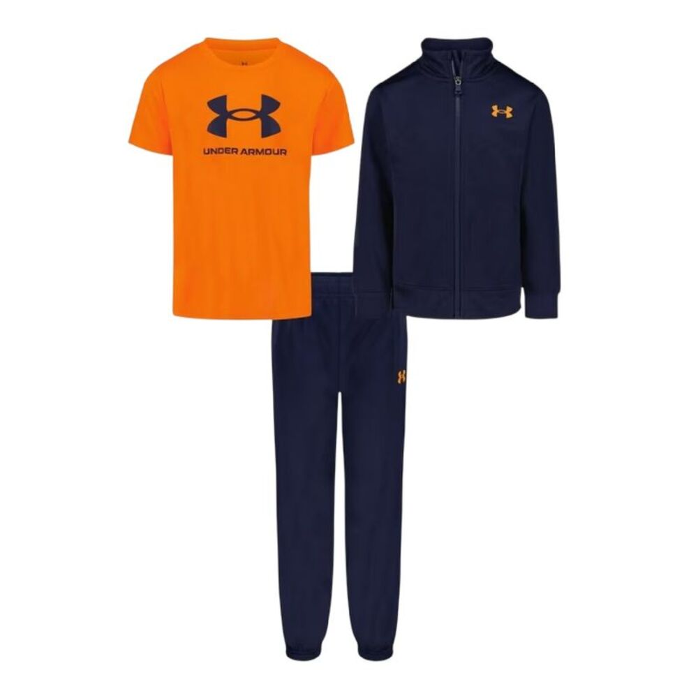 Under Armour Childrens/Kids Brawler Tracksuit Set / Navy/Orange